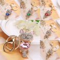 thumbnail image 4 of Lovely Cat Rhinestone Key Chains Keyring Girls Bag pendant Keyring Cat Pendant Crystal Jewelry Key Ring Gifts, 4 of 8
