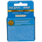 TROJAN Enz Condoms Lubricated Latex 3 Each (Pack of 4)