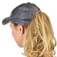 thumbnail image 3 of C.C Ponycap Messy High Bun Ponytail Adjustable Mesh Trucker Baseball Cap Hat, Criss Cross Mesh Gray, 3 of 3