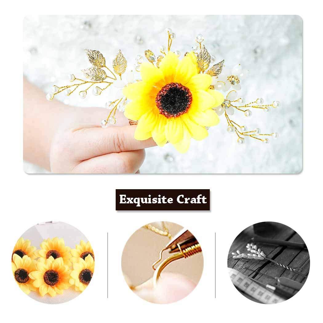 sunflower hair clip wedding