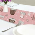 thumbnail image 4 of Yayeee Table Runner 70 inches Long Home Kitchen Dinning Party Decoration, Brown Hand Drawn Cups, 4 of 7