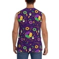 thumbnail image 4 of Goofa Mardi Gras and Donuts Printed Men's Sleeveless T-Shirt - Athletic Gym Workout Tank Top for Men - Moisture-Wicking, UPF 30+ Quick-Dry Muscle Tee-Medium, 4 of 8
