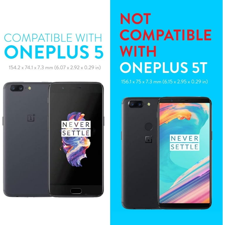 TUDIA DualShield Designed for OnePlus 5 Case Merge Shockproof Heavy Duty Military Grade Dual Layer Slim Protective Case Cover Matte Black