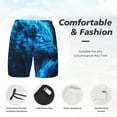 thumbnail image 3 of Yiaed Blue Fire Wolf Print Mens Swim Trunks Bathing Suit Compression Liner Beach Swim Shorts Swimwear Quick Dry Zipper Pocket No-Chafing Board Short-, 3 of 6