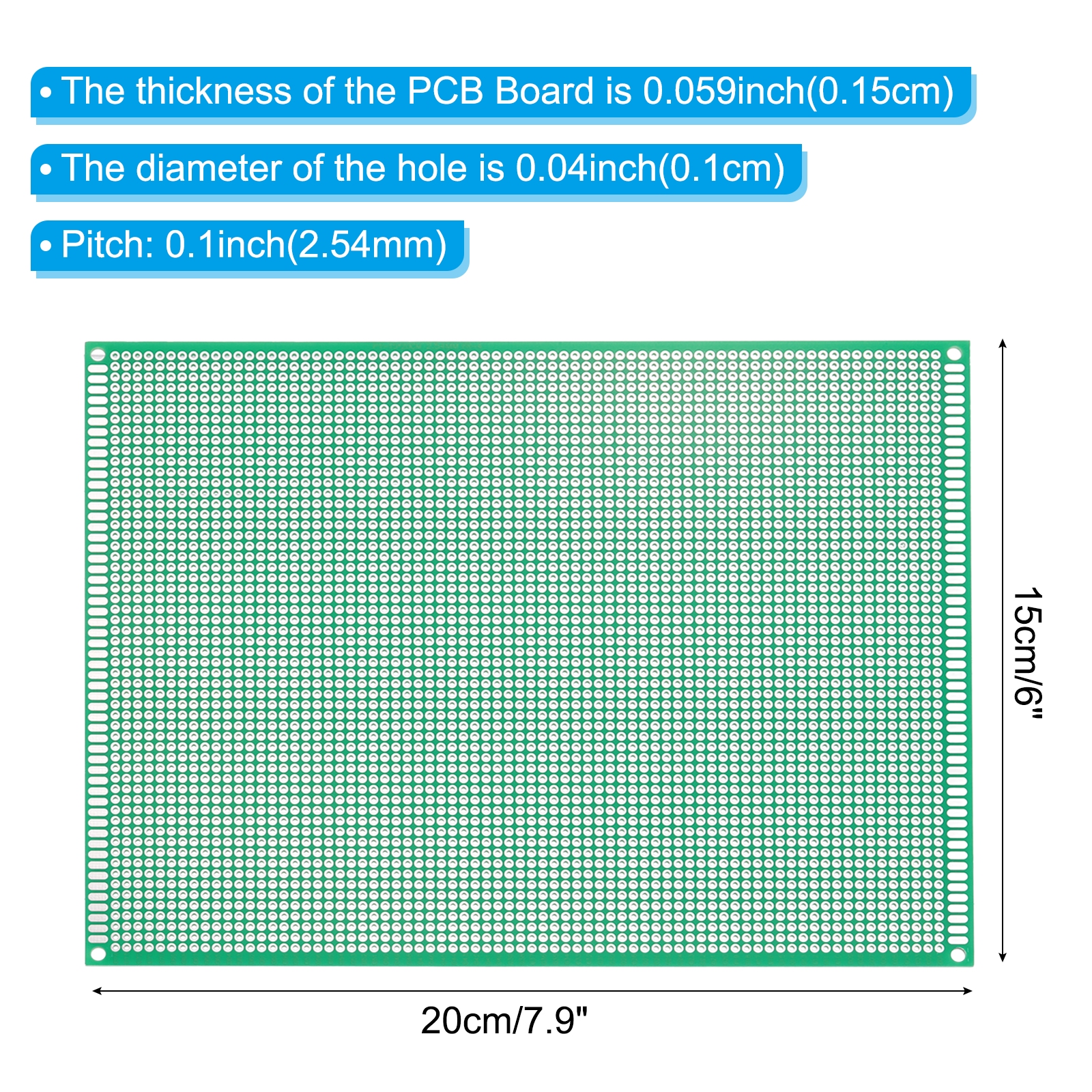 6" x 7.9" PCB Board Circuit, 12 Pcs Single Sided Prototype Solder Boards for Soldering and Electronic Project Circuit Boards Solderable Breadboard, Green