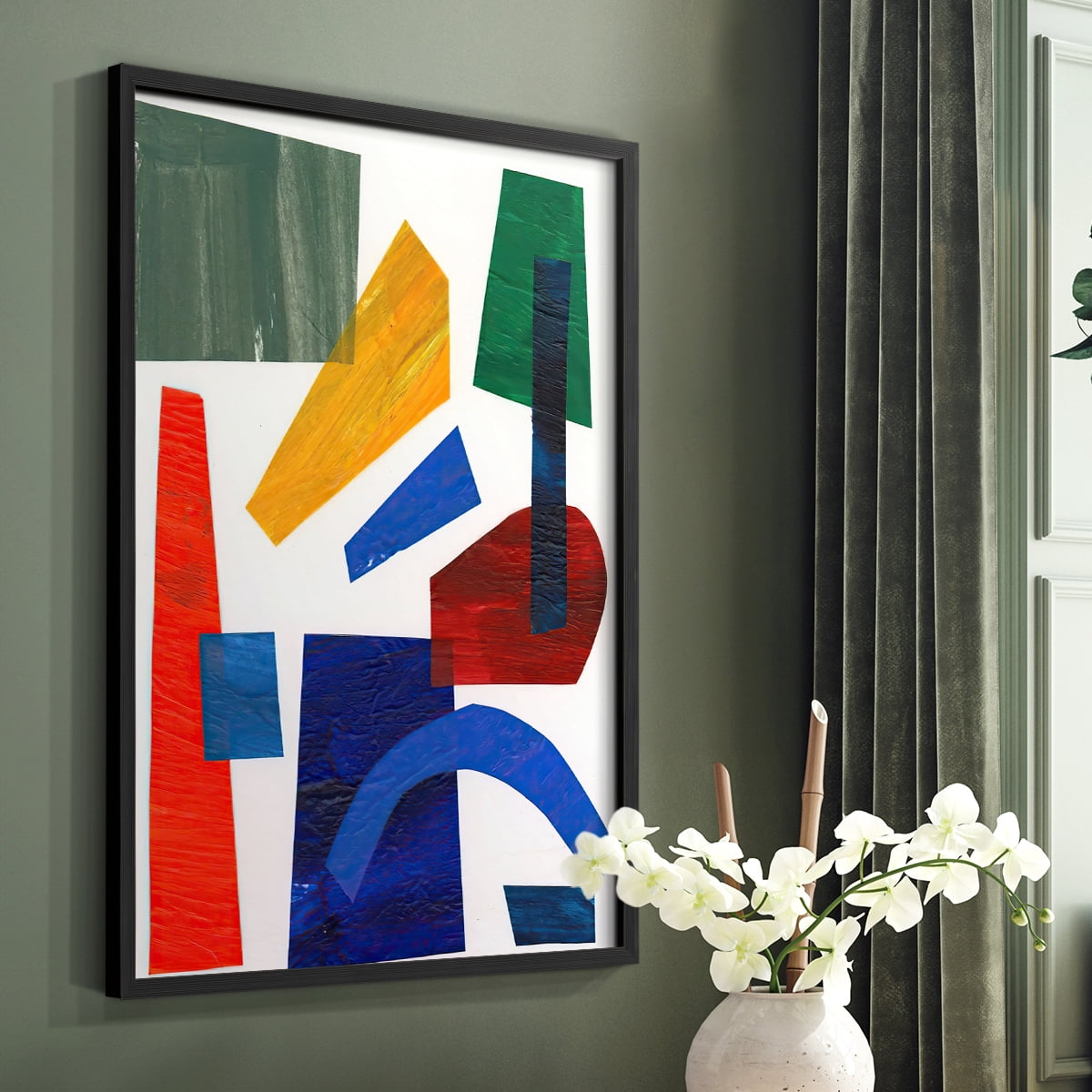 Colorful Shapes I in Paper Solid Wood 22 x 28 Framed Print
