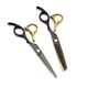 thumbnail image 4 of Tijeras de peluquería de oro negro profesional Tijeras de corte de pelo de peluquero de acero inoxidable Conjuntos Tijeras rectas multifuncionales de salón Tijeras de dientes, 4 of 5