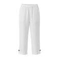 thumbnail image 3 of Posijego Girls Capri Pants Summer Casual Capris Pants Lightweight Cotton Linen Straight Leg Knee Length Pants with Pockets, 3 of 7
