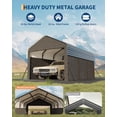 thumbnail image 5 of 10'X15'X9' Metal Carport, Enclosed Car Ports with Heavy Duty Steel Frame and 220 g Tarp, All-Weather Carport, for Sedans, Boats, and Tractors, 5 of 6