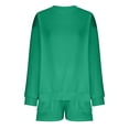 thumbnail image 3 of FAIWAD Womens 2 Piece Sweater Outfits Casual Long Sleeve Drop Shoulder Button Down Tops with Short Pants Sets (Medium, Green2), 3 of 4