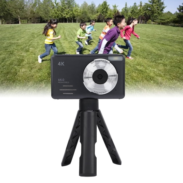 Cámarae Digital, Cámara para Niños 4K Cáras Digitales de Apuntarar y disparar de 64MP Con Zoom Digital de 18x, Cámara de Vlogging Portátil Antivibración Confoque
