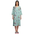 thumbnail image 1 of Moomaya Cotton Sleepwear For Ladies Printed Round Neck Button Placket Nightdress, 1 of 6