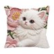 thumbnail image 2 of CaiYueKe Cute Cat Embroidery Pillow Cover - Flocked Velvet Decorative Throw Cushion Sofa Bedroom Living Room Accent Pillowcase, Faux Embroidery Animal Pattern Home Decor Gift for Women, 2 of 7