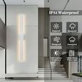 thumbnail image 3 of Modern LED Wall Lights White Outdoor Linear Lighting Fixtures for Garden Exterior Wall Sconce Wall Mount Lighting for Porch Patio Garage Door 47.2 Inch, 3 of 8