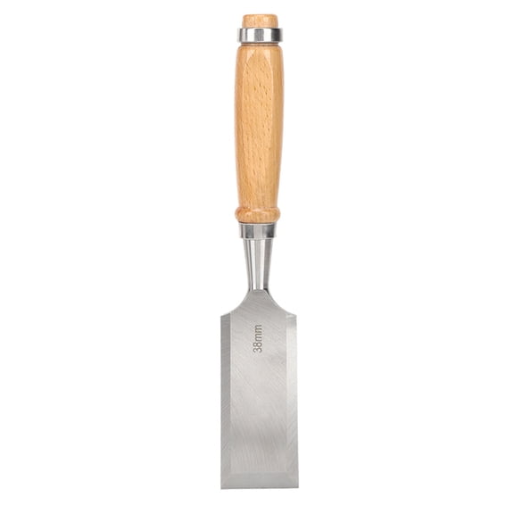 Yajisi 1.5 Inch Woodworking Flat Chisel Heavy Duty Chrome Vanadium Alloy Steel Carpentry Tool with Premium Ergonomic Wooden Handle 38mm