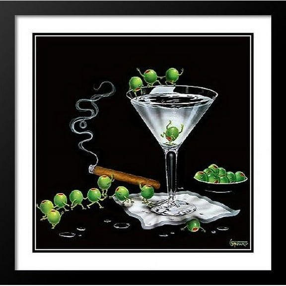 Michael Godard Framed and Double Matted Art 21x21 "Martini Limbo"