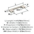 thumbnail image 4 of Amerock Versa 3-3/4 inch (96mm) Center-to-Center Satin Nickel Cabinet Pull - 10 Pack, 4 of 5