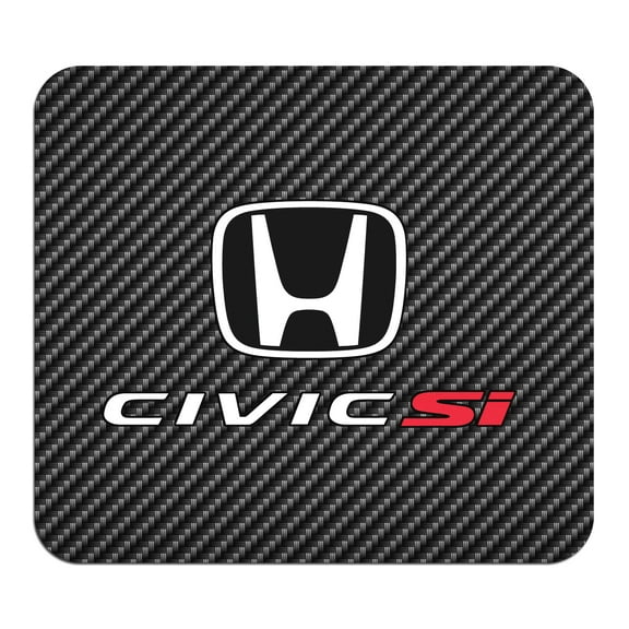 Honda Civic Si Black Carbon Fiber Texture Graphic PC Mouse Pad for Gaming and Office