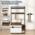 thumbnail image 3 of Accreate Large Hidden Cat Litter Box Encloure Furniture with 4-Tier Shelves and Scratching Post,Wooden Sturdy Cat Washroom Storage for Most Litter Boxes, 3 of 8