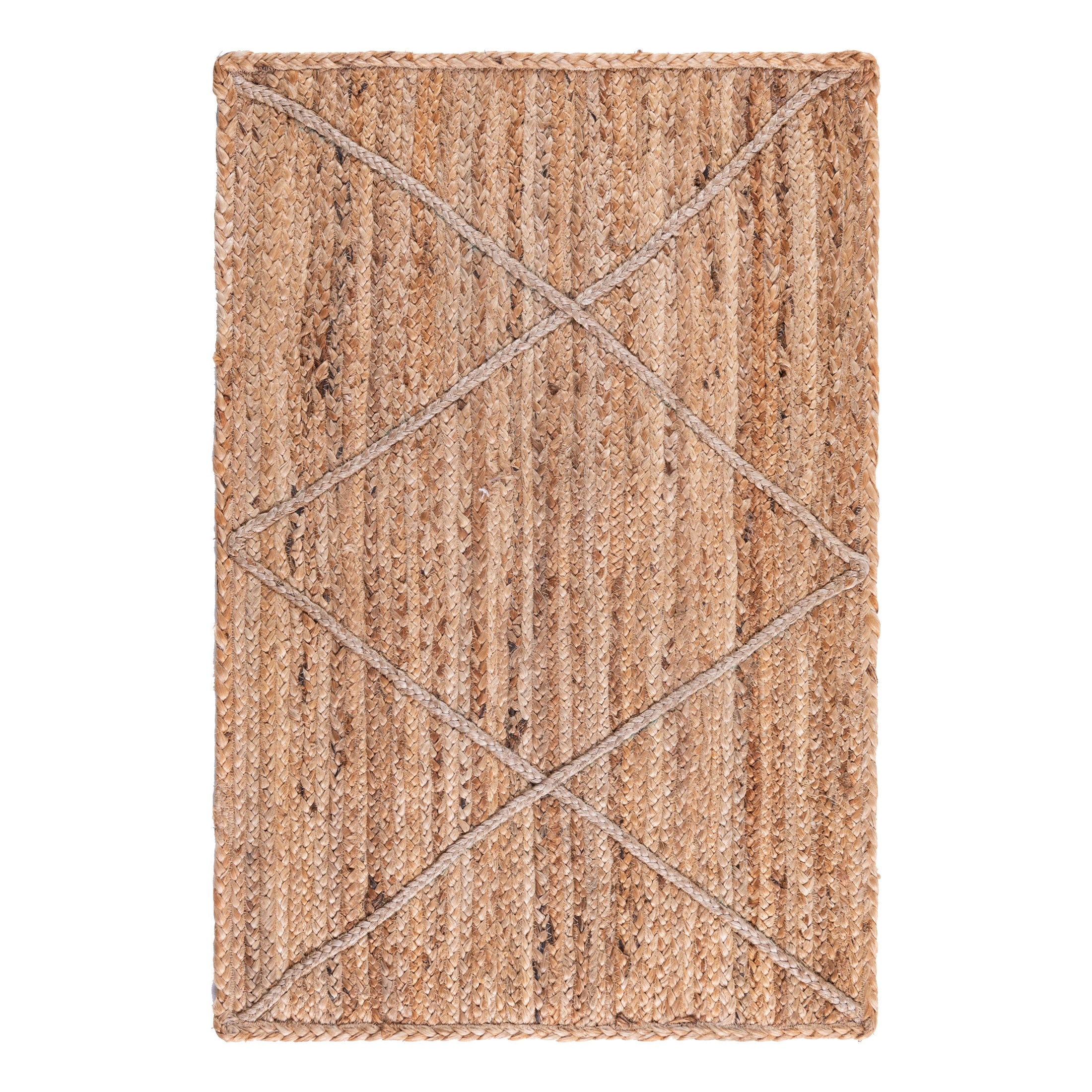 Unique Loom Braided Jute Collection Area Rug - Trellis (2' x 3' 1" Rectangle Natural)