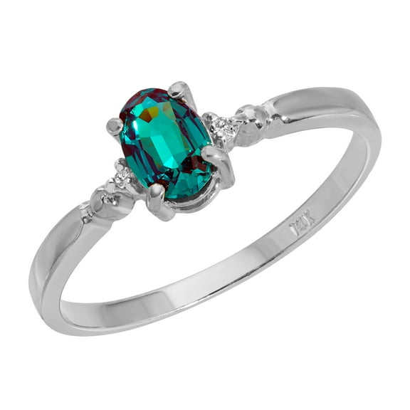 Galaxy Gold 14K Solid Gold Natural Diamond Ring for Women Size 8.5 - White Gold Fine Jewelry