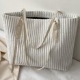 thumbnail image 3 of Bolso Mujer Pana Tote Casual Grande Bolso De Hombro Invierno Shopper Blanco, 3 of 5