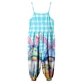 thumbnail image 5 of Staki Toddler Girl Easter Romper Toddler Baby Girl Easter Outfit Bunny Sleeveless Romper Jumpsuit Suspender Overalls Pants 1-10Y(Sky Blue,7-8Years), 5 of 6