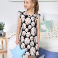 thumbnail image 4 of Fotbe Cute Baseball Vestido de Dormir para Niñas de 3 a 10 Años, Mangas Cortas, Estilo Princesa, Pijama Camisón con Mangas Voladas-X-Large, 4 of 6
