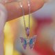 thumbnail image 3 of Traje con colgante de parejas de mariposas, collar con colgante de parejas, cadena de clavícula romántica, 3 of 5