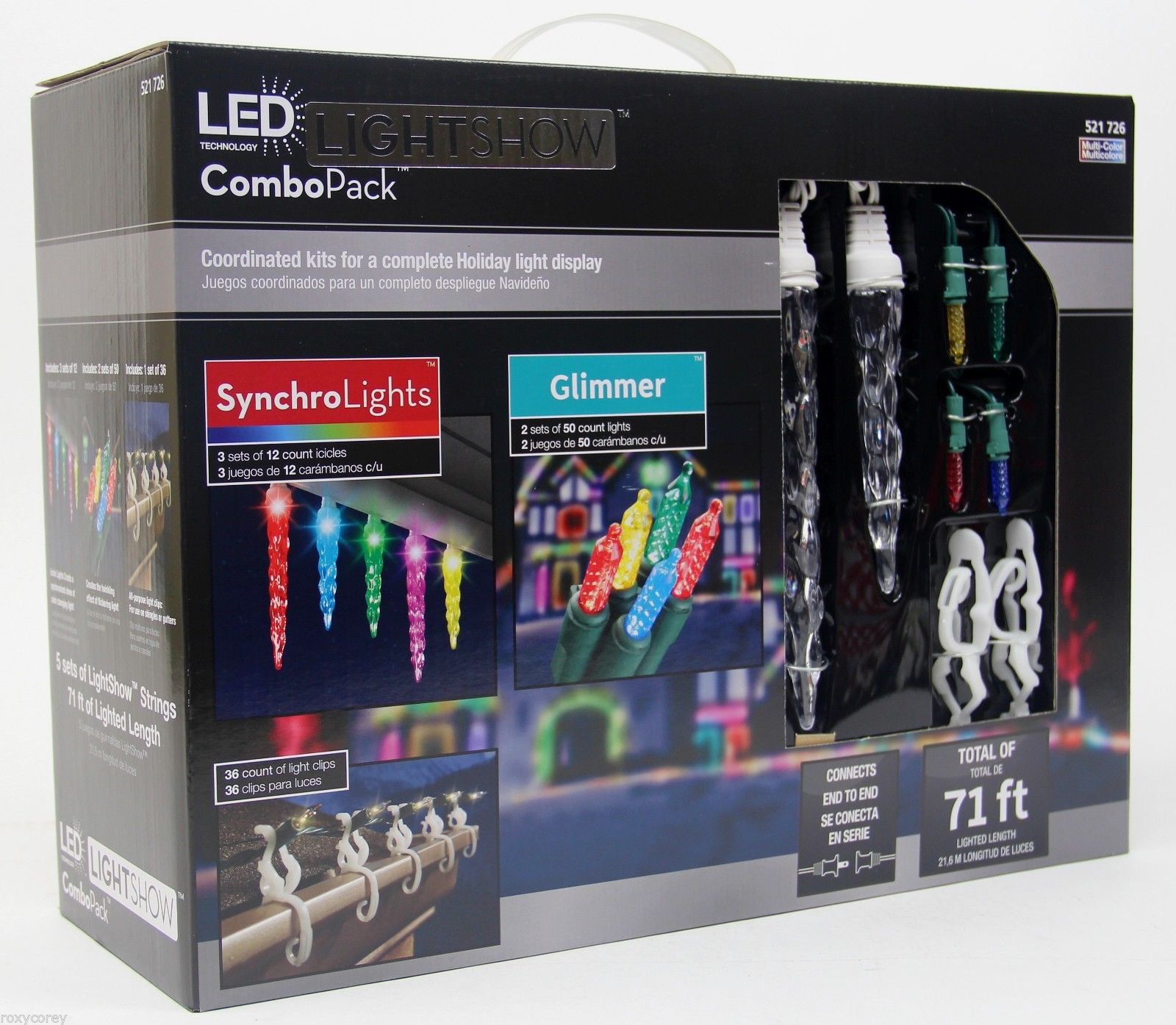2 Boxes Gemmy Lightshow Synchro Lights 12ct WHITE ICICLE LED Lights 470-016  NEW