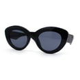 thumbnail image 2 of Womens Thick Plastic Mod Fashion Large Cat Eye Sunglasses All Black, 2 of 4