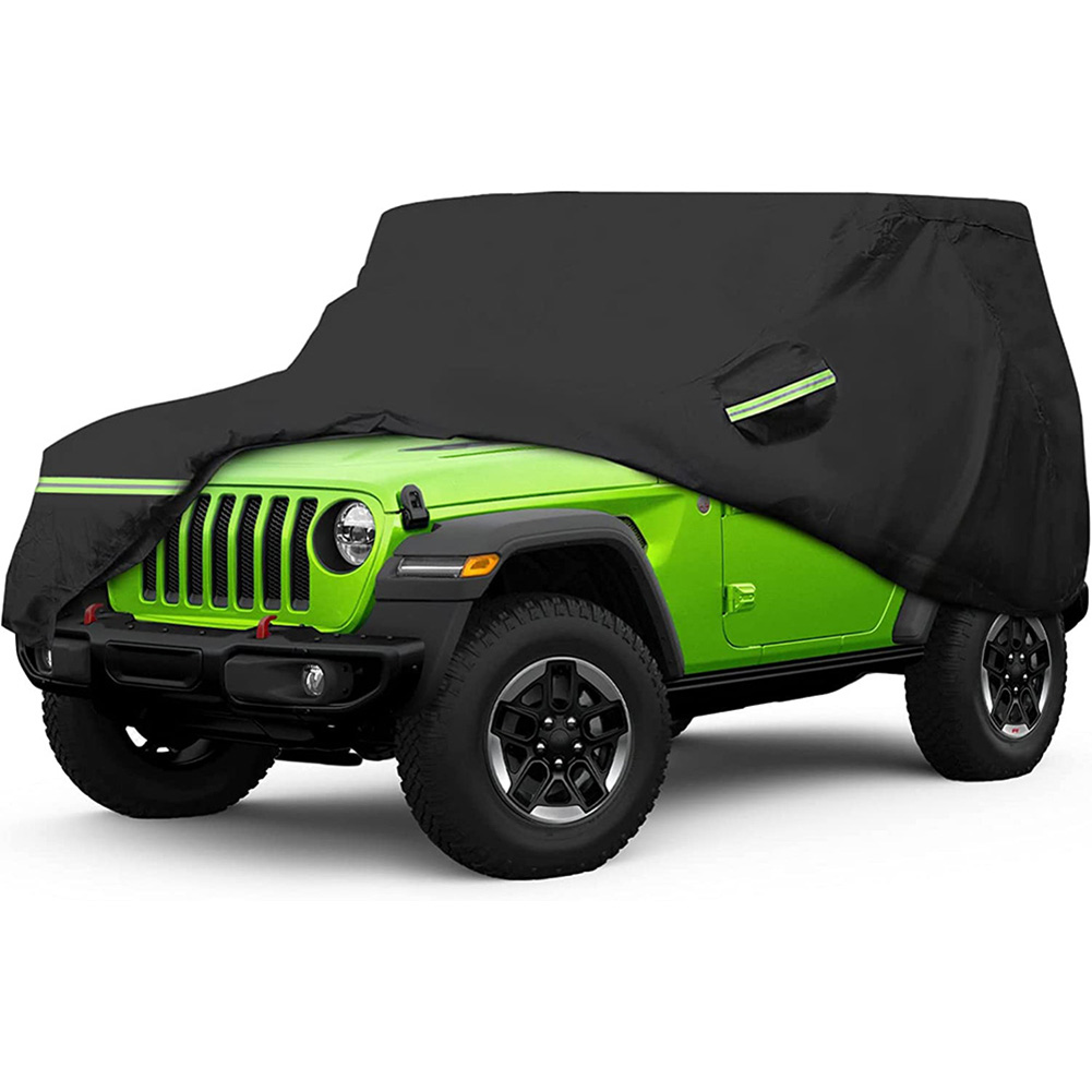 Wrangler 2 Door Waterproof Car Cover All Weather Snowproof Car Cover Suv  Cover With Zipper Compatible With Jeep Wrangler 1987-2019 Jk, Jl, Cj, Yj, Tj,  For 2004-2006 Jeep Lj2 Doors(Black) 