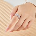thumbnail image 2 of Dainty Flower Ring for Women Sparkling Cubic Zirconia Daisy Open Statement Rings Pearl Chic Engagement Promise Ring Wrap Finger Band, 2 of 10