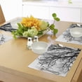thumbnail image 4 of Ambesonne Nature Place Mats Set of 4, Autumn Fall Tree Branch, Standard Size, Black and White, 4 of 6