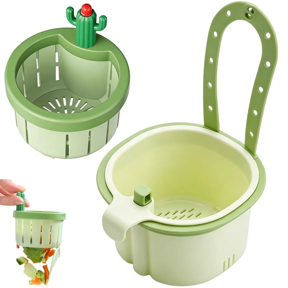 Cactus Sink Strainer Basket - Hanging Filter with Push-to-Dump, Easy to Clean for Kitchen Drains