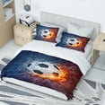 thumbnail image 3 of WASFDN Kids Duvet Cover Football Bedding Set for Children Boys 3D Printed Soccer Quilt Cover Set with 2 Pillowcases Sports Theme Comforter Cover 3Pcs,Full Size,Style D, 3 of 7