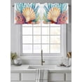 thumbnail image 4 of Summer Coastal Curtain Valances for Windows, Ocean Watercolor Shell Coral Kitchen Valance Window Treatment, Light Filtering Block Curtains for Bathroom/Bedroom/Living Room 42'' x 18'', 4 of 9
