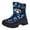 Blue, variant on Boys Girls Snow Boots Water-Resistant Outdoor Sport Warm Cozy Anti-Slip Cute Ankle Winter Shoes Blue for Size 2