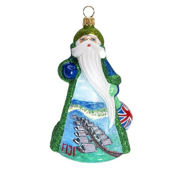 Glitterazzi Fiji Santa Polish Glass Christmas Ornament ONE Santa Decoration