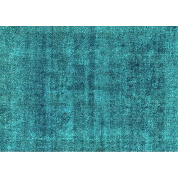 Ahgly Company Indoor Rectangle Abstract Turquoise Blue Modern Area Rugs, 7' x 9'