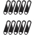 thumbnail image 1 of 10 Pcs Zipper Pull Replacement Zipper Repair Kit Zipper Slider Pull Tab Universal Zipper Fixer Metal Zipper (Black), 1 of 6