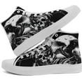 thumbnail image 4 of Coolcustomize Unisex Skull High Tops for Women Cool Design Black Canvas Shoes Classic Lace Up Fashion Sneakers Streetwear, 4 of 6