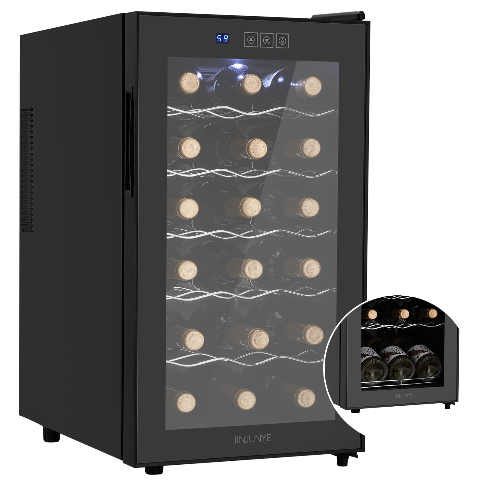 JINJUNYE 1518 Bottle Wine Fridge, Wine Cooler with Temperature Control