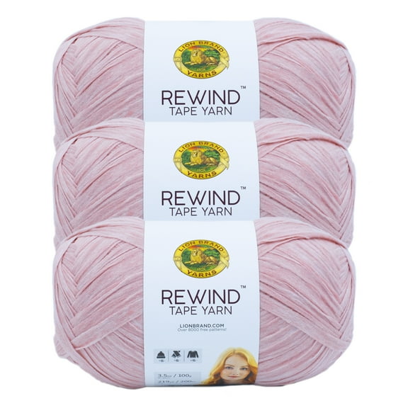 Lion Brand Yarn Rewind Mahogany Rose Bulky Yarn Polyester, Viscose Yarn 3 Pack