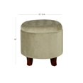 thumbnail image 2 of HomePop by Kinfine Fabric Upholstered Round Storage Ottoman - Velvet Button Tufted Ottoman with Removable Lid, Tan, 2 of 5