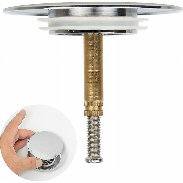 Bath plug - ? Universal Sink Valve 70mm Double Joint Adjustable Height Hardened Brass with Chrome Finish Rust Proof Bathroom Drain