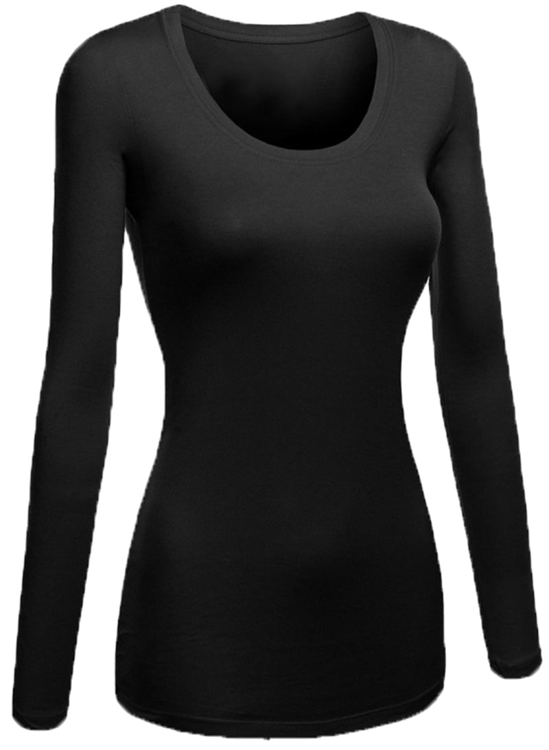 Plain black long sleeve shirt women's Clearance