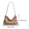 thumbnail image 2 of Bolso de playa de paja arcoíris, bolso de mano colorido, bolso de viaje tejido para mujer, 2 of 9