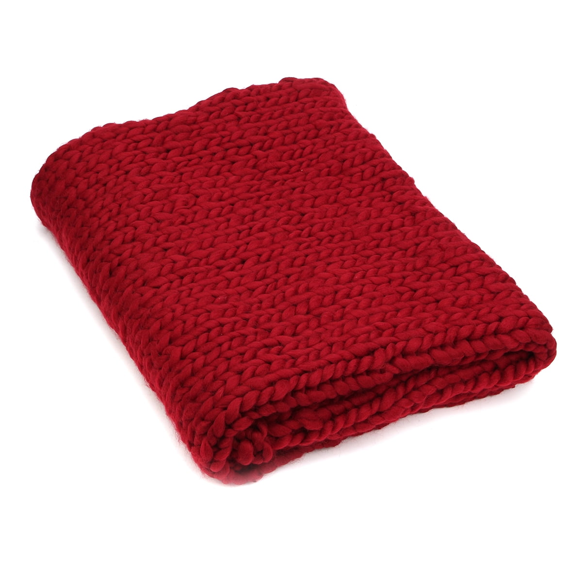 Handwoven Bulky Winter Warm Soft Chunky Knit Blanket Thick Yarn