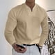 thumbnail image 2 of Tops para hombre, camisas, blusas, elegantes, informales, camisas de manga larga, deportes sólidos, cuello en V, ropa de entrenamiento físico, camiseta, Top Odeerbi  ODB-5, 2 of 8